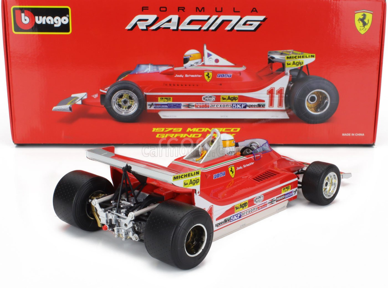 Bburago Ferrari F1  312t4 Short Tail N 11 Winner Monaco Gp Jody Scheckter (with Pilot) 1979 World Champion 1:18 Red