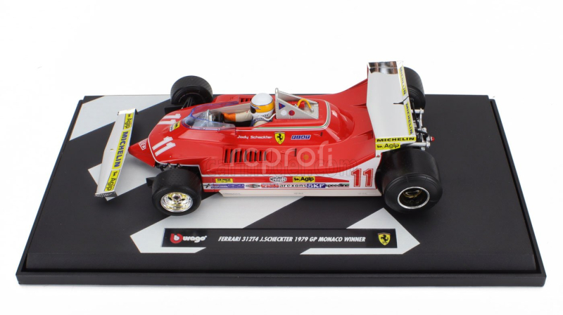 Bburago Ferrari F1  312t4 Short Tail N 11 Winner Monaco Gp Jody Scheckter (with Pilot) 1979 World Champion 1:18 Red