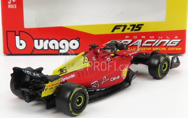 Bburago Ferrari F1-75 Scuderia Ferrari N 16 2022 Charles Leclerc 1:43, červená