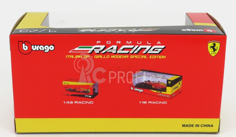 Bburago Ferrari F1-75 Scuderia Ferrari N 16 2nd Monza Gp Italy (pole Position) 2022 Charles Leclerc - Exclusive Carmodel 1:43 Červená Žlutá