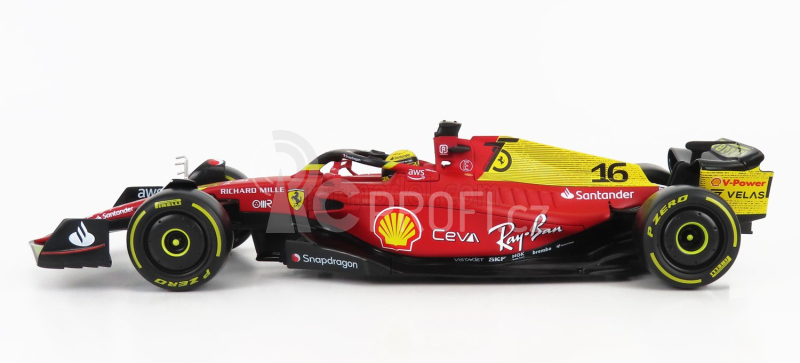 Bburago Ferrari F1-75 Scuderia Ferrari N 16 2nd Monza Gp Italy (pole Position) 2022 Charles Leclerc - Yellow Wheels - Full Exclusive Carmodel 1:18 Červená Žlutá