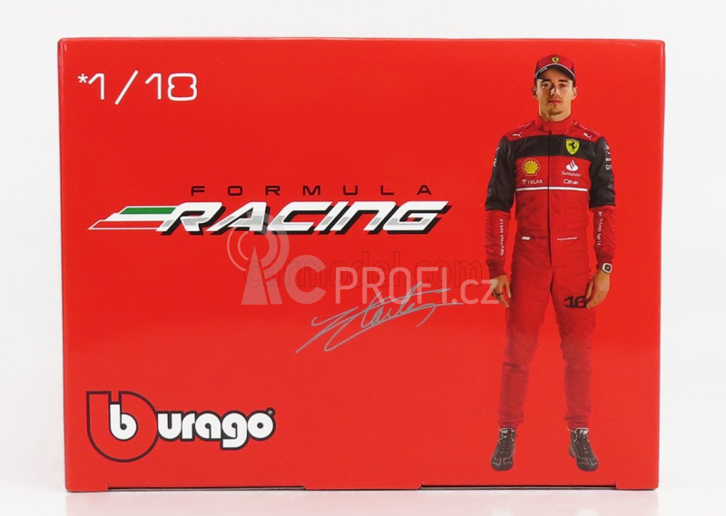 Bburago Ferrari F1-75 Scuderia Ferrari N 16 Season 2022 Charles Leclerc - Yellow Wheels - Exclusive Carmodel 1:18 Red