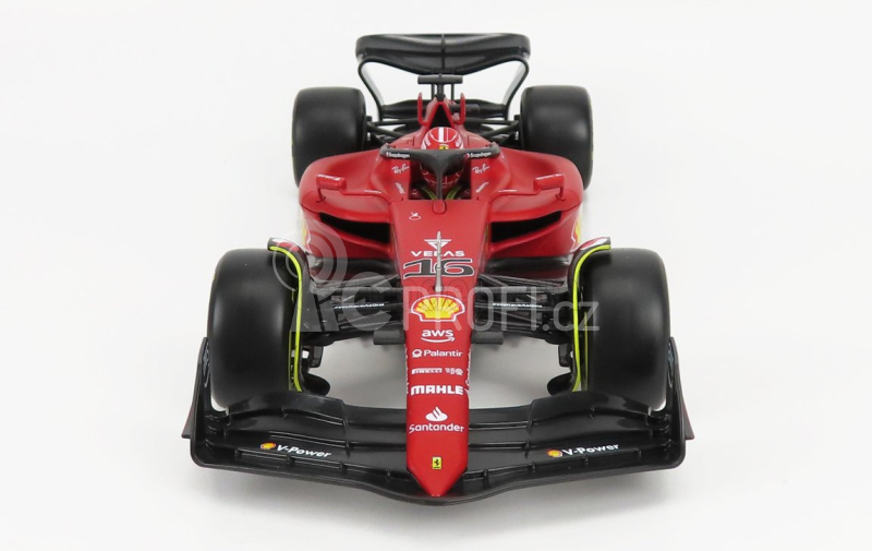 Bburago Ferrari F1-75 Scuderia Ferrari N 16 Season 2022 Charles Leclerc - Yellow Wheels - Exclusive Carmodel 1:18 Red