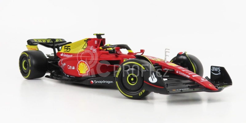 Bburago Ferrari F1-75 Scuderia Ferrari N 55 2022 Carlos Sainz 1:18, červená