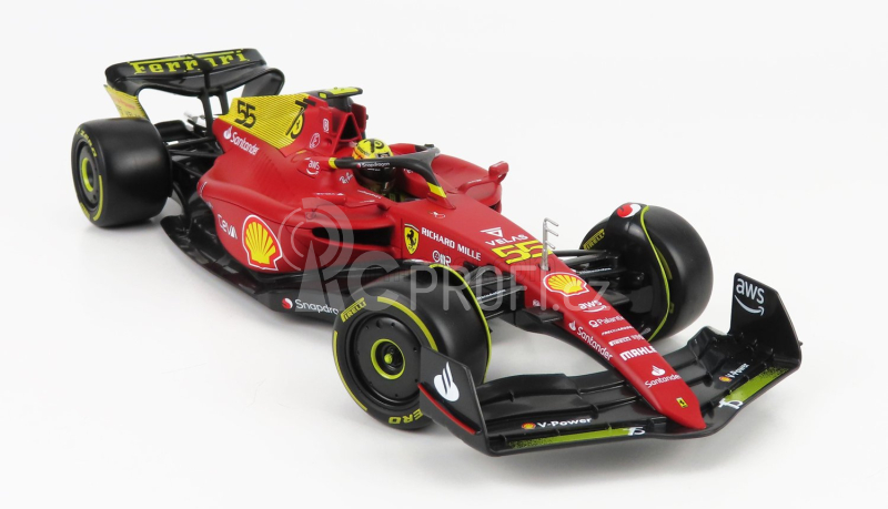 Bburago Ferrari F1-75 Scuderia Ferrari N 55 2022 Carlos Sainz 1:18, červená