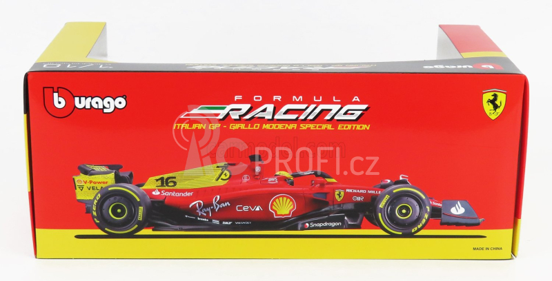 Bburago Ferrari F1-75 Scuderia Ferrari N 55 2022 Carlos Sainz 1:18, červená