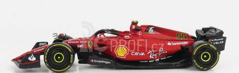 Bburago Ferrari F1-75 Scuderia Ferrari N 55 Season 2022 Carlos Sainz - Exclusive Carmodel 1:43 Red