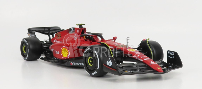 Bburago Ferrari F1-75 Scuderia Ferrari N 55 Season 2022 Carlos Sainz 1:18, červená