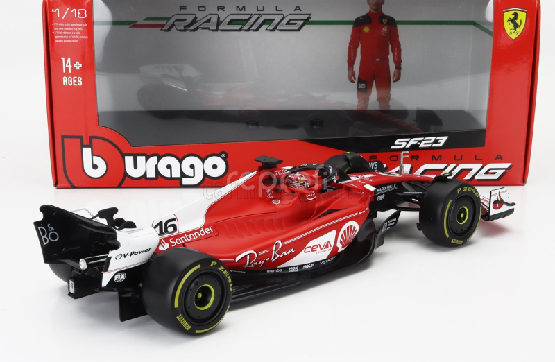 Bburago Ferrari F1  Sf-23 Team Scuderia Ferrari N 16 2nd Las Vegas Usa Gp 2023 Charles Leclerc 1:18 Červená Bílá Černá