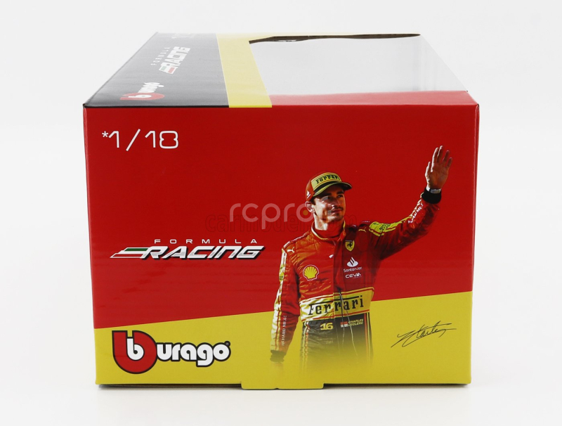 Bburago Ferrari F1  Sf-23 Team Scuderia Ferrari N 16 4th Monza Italy Gp 2023 Charles Leclerc 1:18 Červená Černá Žlutá