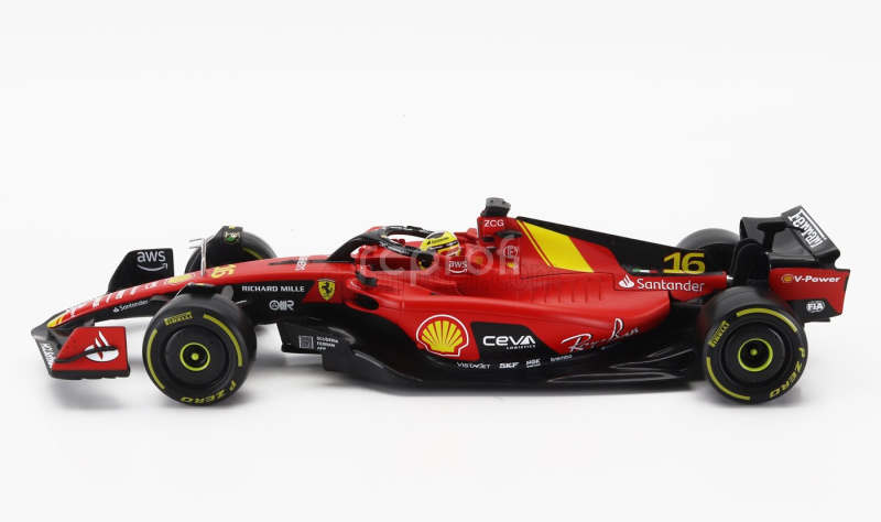 Bburago Ferrari F1  Sf-23 Team Scuderia Ferrari N 16 4th Monza Italy Gp 2023 Charles Leclerc 1:18 Červená Černá Žlutá