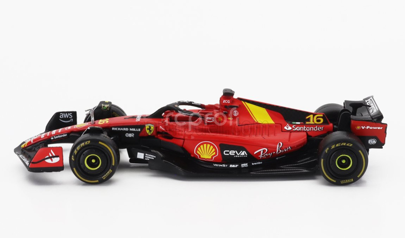 Bburago Ferrari F1  Sf-23 Team Scuderia Ferrari N 16 4th Monza Italy Gp 2023 Charles Leclerc 1:43 Červená Černá Žlutá