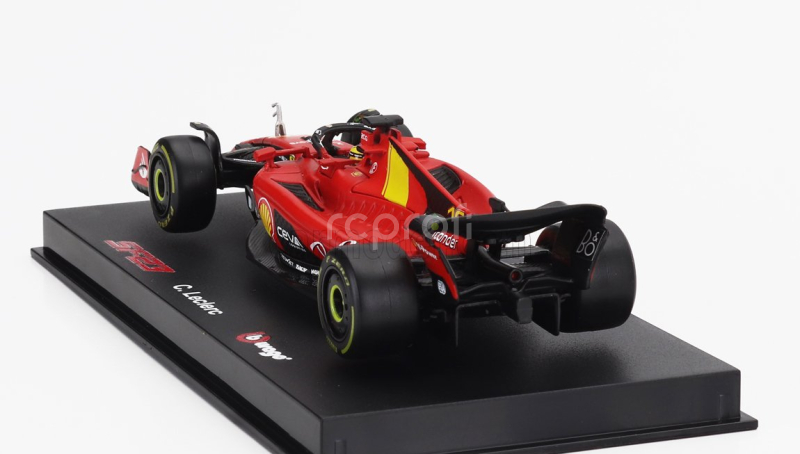 Bburago Ferrari F1  Sf-23 Team Scuderia Ferrari N 16 4th Monza Italy Gp 2023 Charles Leclerc - With Pilot And Showcase 1:43 Červená Černá Žlutá