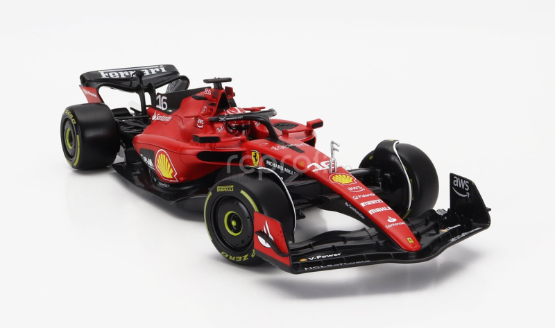 Bburago Ferrari F1  Sf-23 Team Scuderia Ferrari N 16 Season 2023 Charles Leclerc - Con Vetrina - With Showcase - Exclusive Carmodel 1:18 Červená Černá