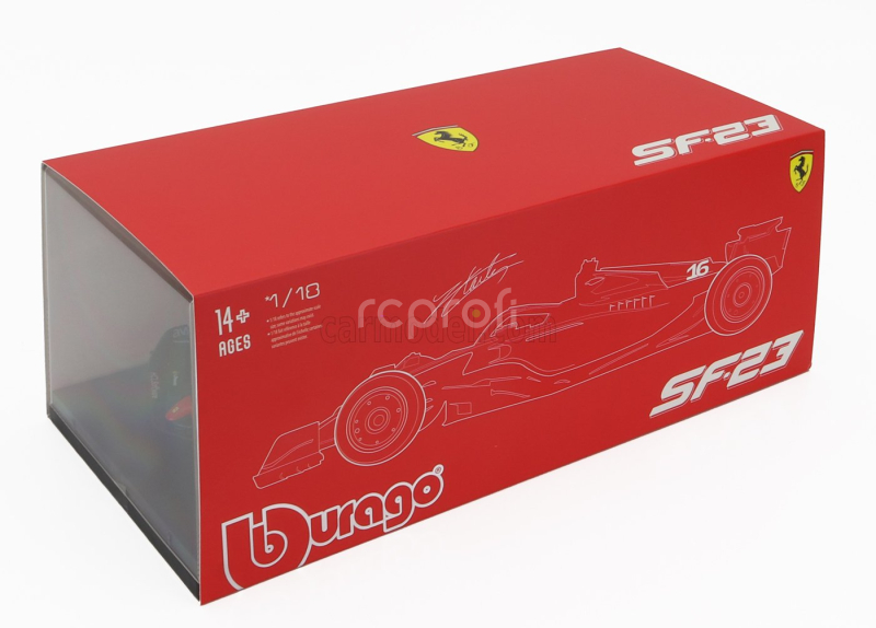 Bburago Ferrari F1  Sf-23 Team Scuderia Ferrari N 16 Season 2023 Charles Leclerc - Con Vetrina - With Showcase - Exclusive Carmodel 1:18 Červená Černá