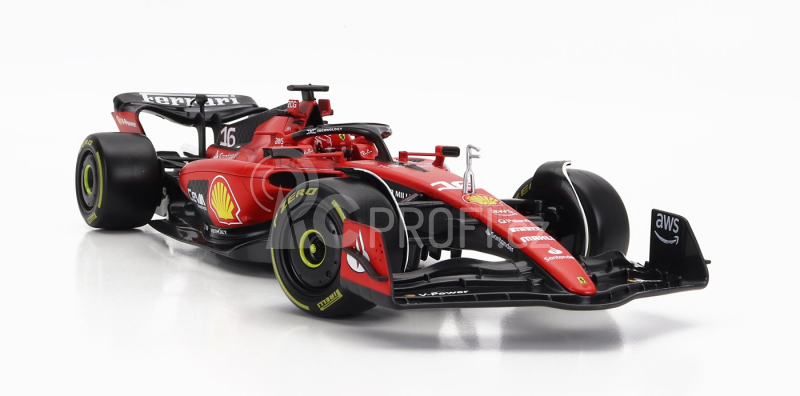 Bburago Ferrari F1  Sf-23 Team Scuderia Ferrari N 16 Season 2023 Charles Leclerc - Exclusive Carmodel 1:18 Červená Černá