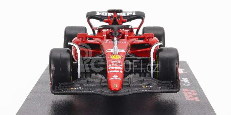 Bburago Ferrari F1  Sf-23 Team Scuderia Ferrari N 16 Season 2023 Charles Leclerc - With Pilot And Showcase - Exclusive Carmodel 1:43 Červená Černá