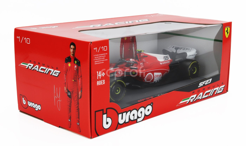 Bburago Ferrari F1  Sf-23 Team Scuderia Ferrari N 55 Las Vegas Usa Gp 2023 Carlos Sainz 1:18 Červená Bílá Černá