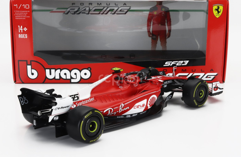 Bburago Ferrari F1  Sf-23 Team Scuderia Ferrari N 55 Las Vegas Usa Gp 2023 Carlos Sainz 1:18 Červená Bílá Černá