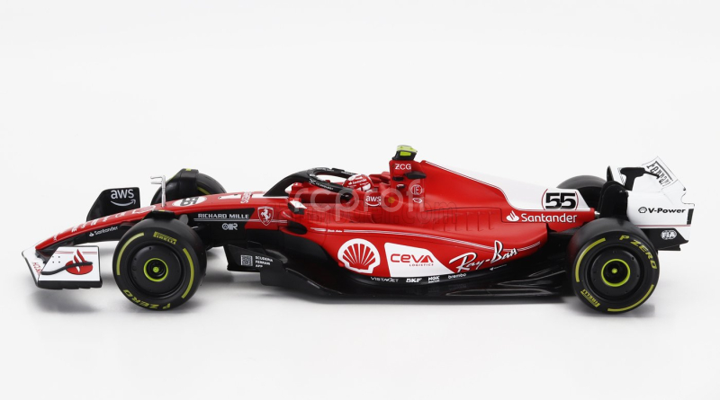 Bburago Ferrari F1  Sf-23 Team Scuderia Ferrari N 55 Las Vegas Usa Gp 2023 Carlos Sainz 1:18 Červená Bílá Černá