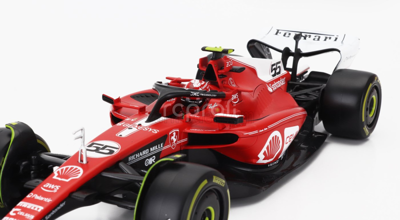 Bburago Ferrari F1  Sf-23 Team Scuderia Ferrari N 55 Las Vegas Usa Gp 2023 Carlos Sainz 1:18 Červená Bílá Černá