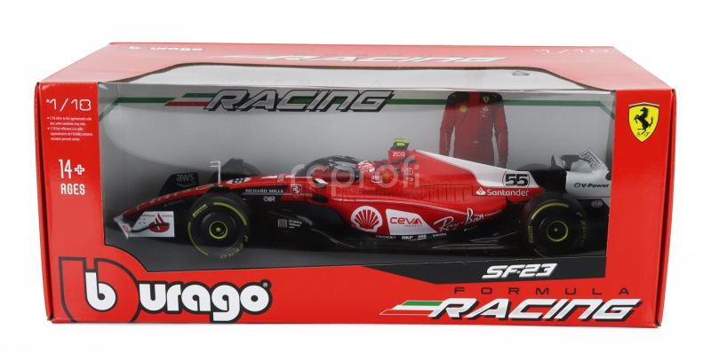 Bburago Ferrari F1  Sf-23 Team Scuderia Ferrari N 55 Las Vegas Usa Gp 2023 Carlos Sainz 1:18 Červená Bílá Černá