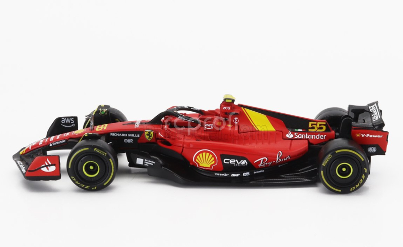 Bburago Ferrari F1  Sf-23 Team Scuderia Ferrari N 55 Pole Position 3rd Monza Italy Gp 2023 Carlos Sainz 1:43 Červená Černá Žlutá