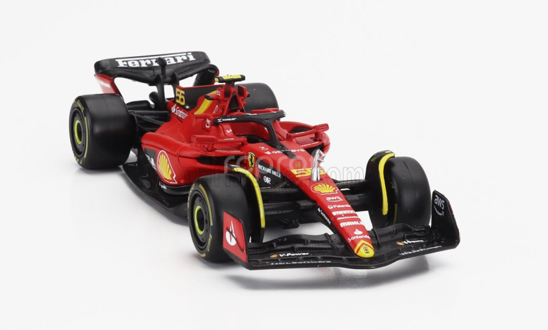 Bburago Ferrari F1  Sf-23 Team Scuderia Ferrari N 55 Pole Position 3rd Monza Italy Gp 2023 Carlos Sainz 1:43 Červená Černá Žlutá
