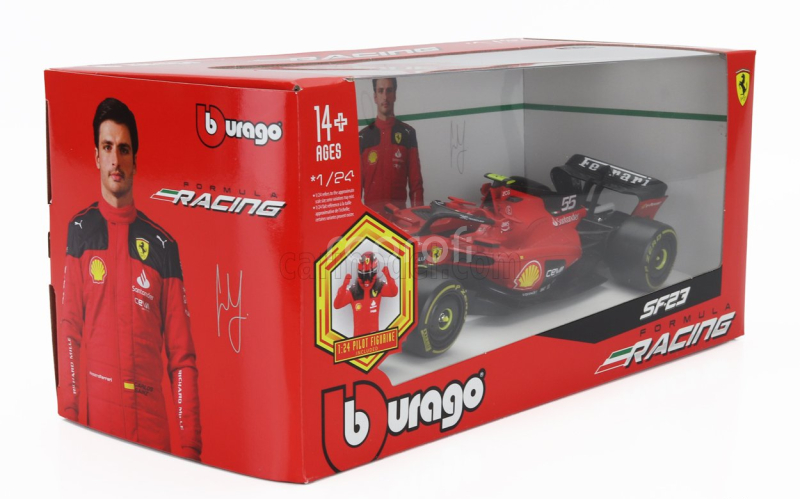 Bburago Ferrari F1  Sf-23 Team Scuderia Ferrari N 55 Season 2023 Carlos Sainz 1:24 Červená Černá