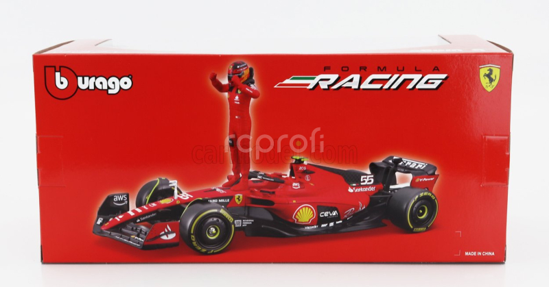 Bburago Ferrari F1  Sf-23 Team Scuderia Ferrari N 55 Season 2023 Carlos Sainz 1:24 Červená Černá