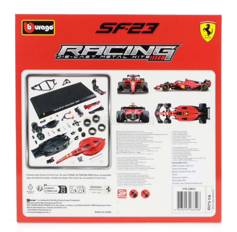 Bburago Ferrari F1  Sf-23 Team Scuderia Ferrari N 55 Season 2023 Carlos Sainz 1:24 Červená Černá