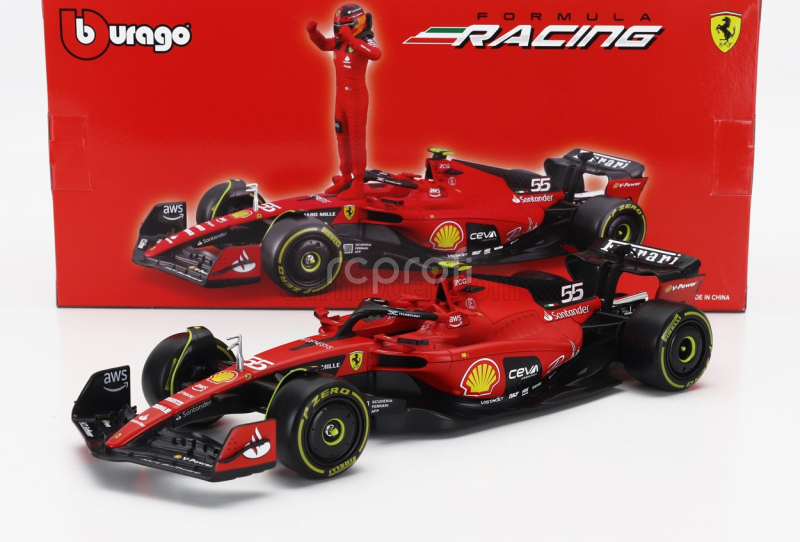 Bburago Ferrari F1  Sf-23 Team Scuderia Ferrari N 55 Season 2023 Carlos Sainz 1:24 Červená Černá