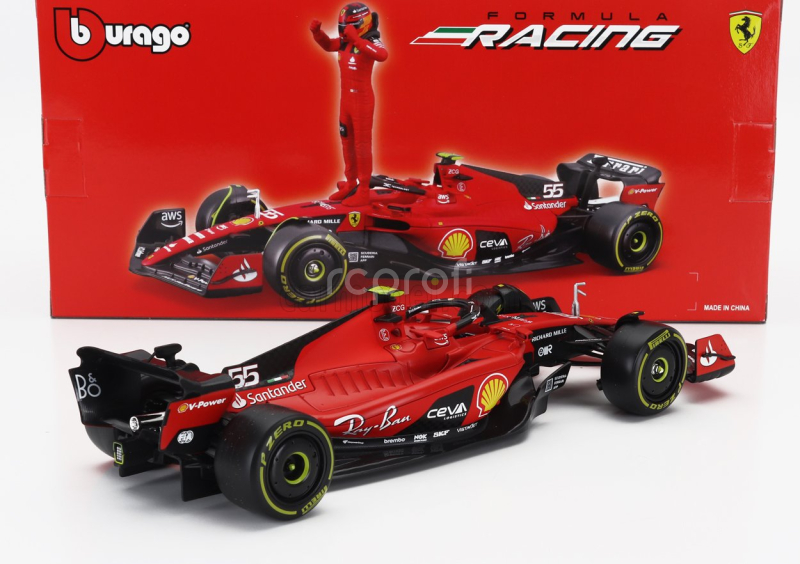 Bburago Ferrari F1  Sf-23 Team Scuderia Ferrari N 55 Season 2023 Carlos Sainz 1:24 Červená Černá