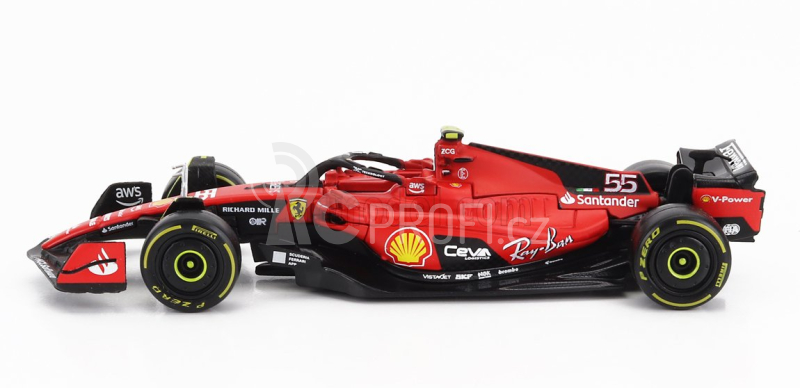 Bburago Ferrari F1  Sf-23 Team Scuderia Ferrari N 55 Season 2023 Carlos Sainz 1:43 Červená Černá