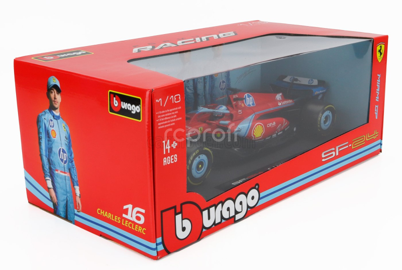 Bburago Ferrari F1  Sf-24 Team Scuderia Ferrari N 16 3rd Miami Gp 2024 Charles Leclerc 1:18 Červená Černá Světle Modrá