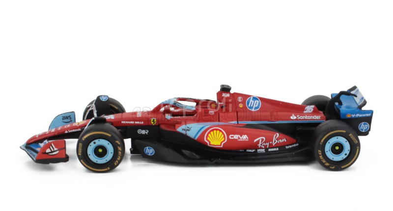 Bburago Ferrari F1  Sf-24 Team Scuderia Ferrari N 16 3rd Miami Gp 2024 Charles Leclerc 1:43 Červená Černá Světle Modrá