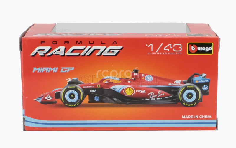 Bburago Ferrari F1  Sf-24 Team Scuderia Ferrari N 16 3rd Miami Gp 2024 Charles Leclerc 1:43 Červená Černá Světle Modrá
