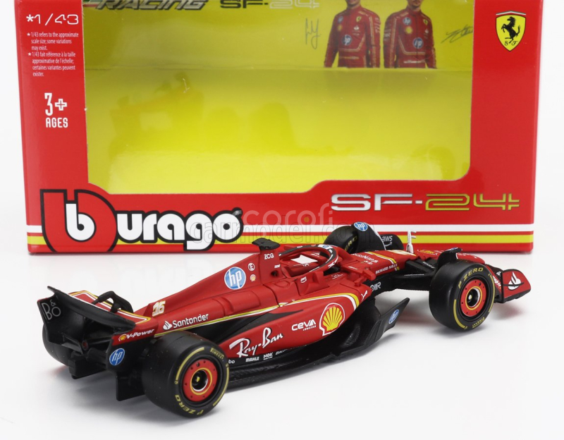 Bburago Ferrari F1  Sf-24 Team Scuderia Ferrari N 16 4th Emilia Romagna Imola Gp 2024 Charles Leclerc 1:43 Červená Černá