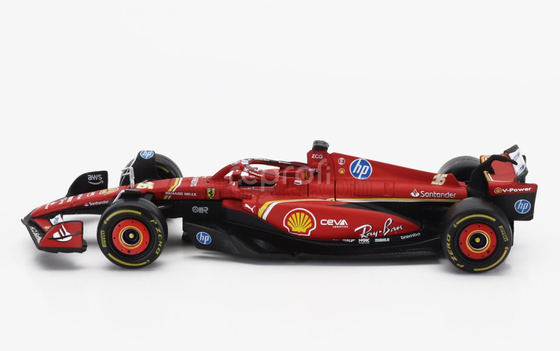 Bburago Ferrari F1  Sf-24 Team Scuderia Ferrari N 16 4th Emilia Romagna Imola Gp 2024 Charles Leclerc 1:43 Červená Černá