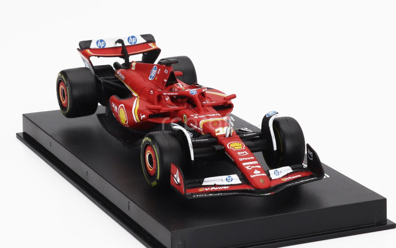 Bburago Ferrari F1  Sf-24 Team Scuderia Ferrari N 16 4th Emilia Romagna Imola Gp 2024 Charles Leclerc - With Pilot And Showcase 1:43 Červená Černá