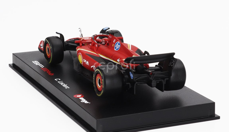 Bburago Ferrari F1  Sf-24 Team Scuderia Ferrari N 16 4th Emilia Romagna Imola Gp 2024 Charles Leclerc - With Pilot And Showcase 1:43 Červená Černá