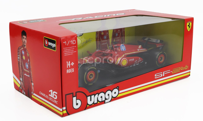 Bburago Ferrari F1  Sf-24 Team Scuderia Ferrari N 16 Season 2024 Charles Leclerc 1:18 Červená Černá