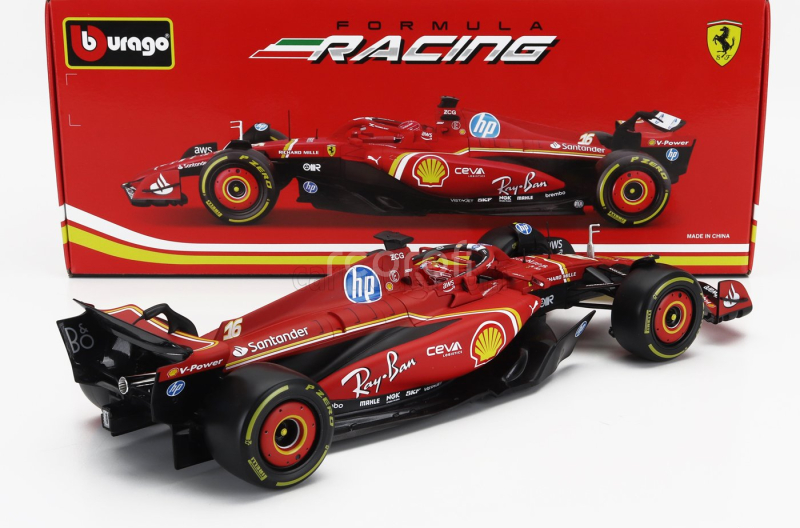 Bburago Ferrari F1  Sf-24 Team Scuderia Ferrari N 16 Season 2024 Charles Leclerc 1:18 Červená Černá