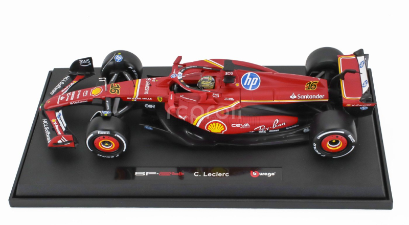 Bburago Ferrari F1  Sf-24 Team Scuderia Ferrari N 16 Winner Italy Monza Gp 2024 Charles Leclerc 1:18 Červená Bílá Černá