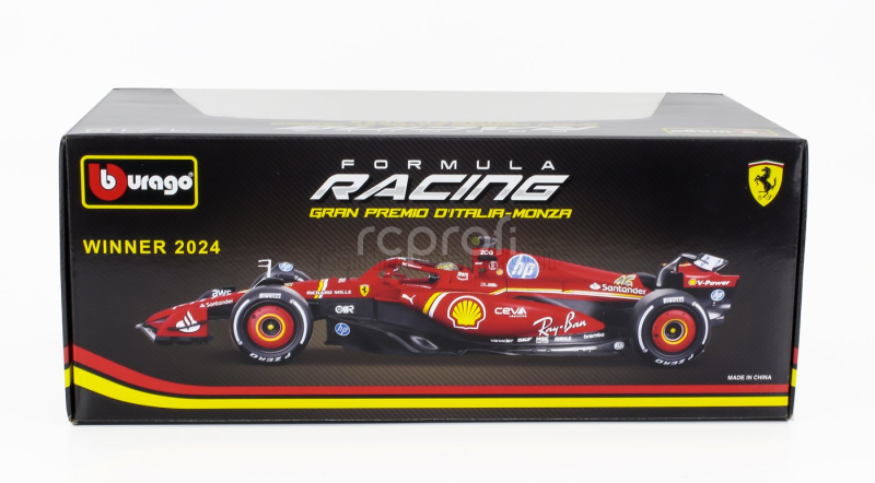 Bburago Ferrari F1  Sf-24 Team Scuderia Ferrari N 16 Winner Italy Monza Gp 2024 Charles Leclerc 1:18 Červená Bílá Černá