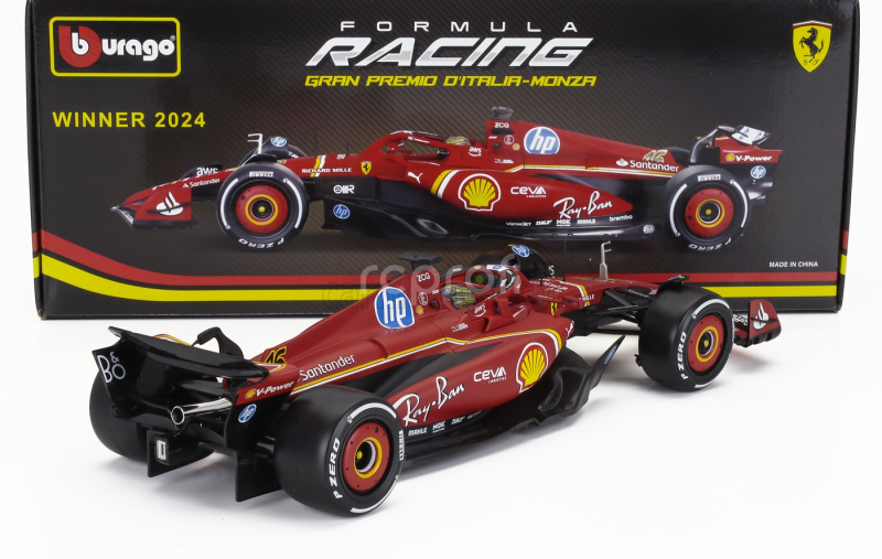 Bburago Ferrari F1  Sf-24 Team Scuderia Ferrari N 16 Winner Italy Monza Gp 2024 Charles Leclerc 1:18 Červená Bílá Černá