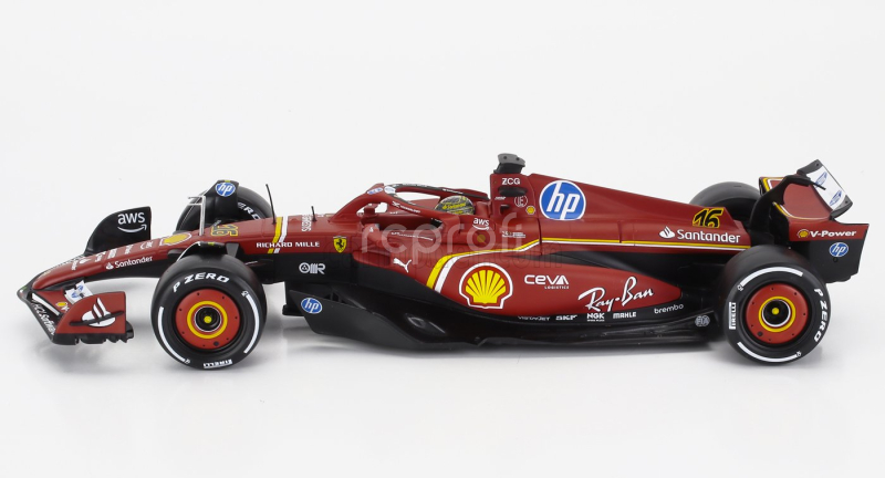 Bburago Ferrari F1  Sf-24 Team Scuderia Ferrari N 16 Winner Italy Monza Gp 2024 Charles Leclerc 1:18 Červená Bílá Černá
