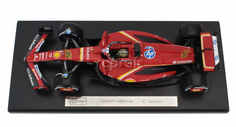 Bburago Ferrari F1  Sf-24 Team Scuderia Ferrari N 16 Winner Italy Monza Gp 2024 Charles Leclerc - Con Vetrina - With Showcase 1:18 Červená Bílá Černá