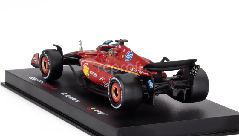 Bburago Ferrari F1  Sf-24 Team Scuderia Ferrari N 16 Winner Italy Monza Gp 2024 Charles Leclerc - With Pilot And Showcase 1:43 Červená Bílá Černá