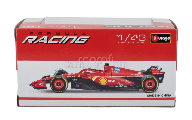 Bburago Ferrari F1  Sf-24 Team Scuderia Ferrari N 16 Winner Monaco Gp 2024 Charles Leclerc 1:43 Červená Černá